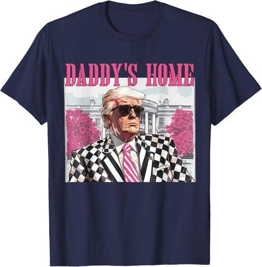 Daddy's Home Trump Pink 2024 T-Shirt - T-Shirt | Navy