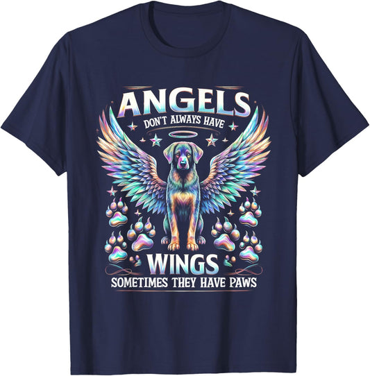 Angels Don't Always Have Wings Sometimes They Have Paws T-Shirt - T-Shirt | Navy