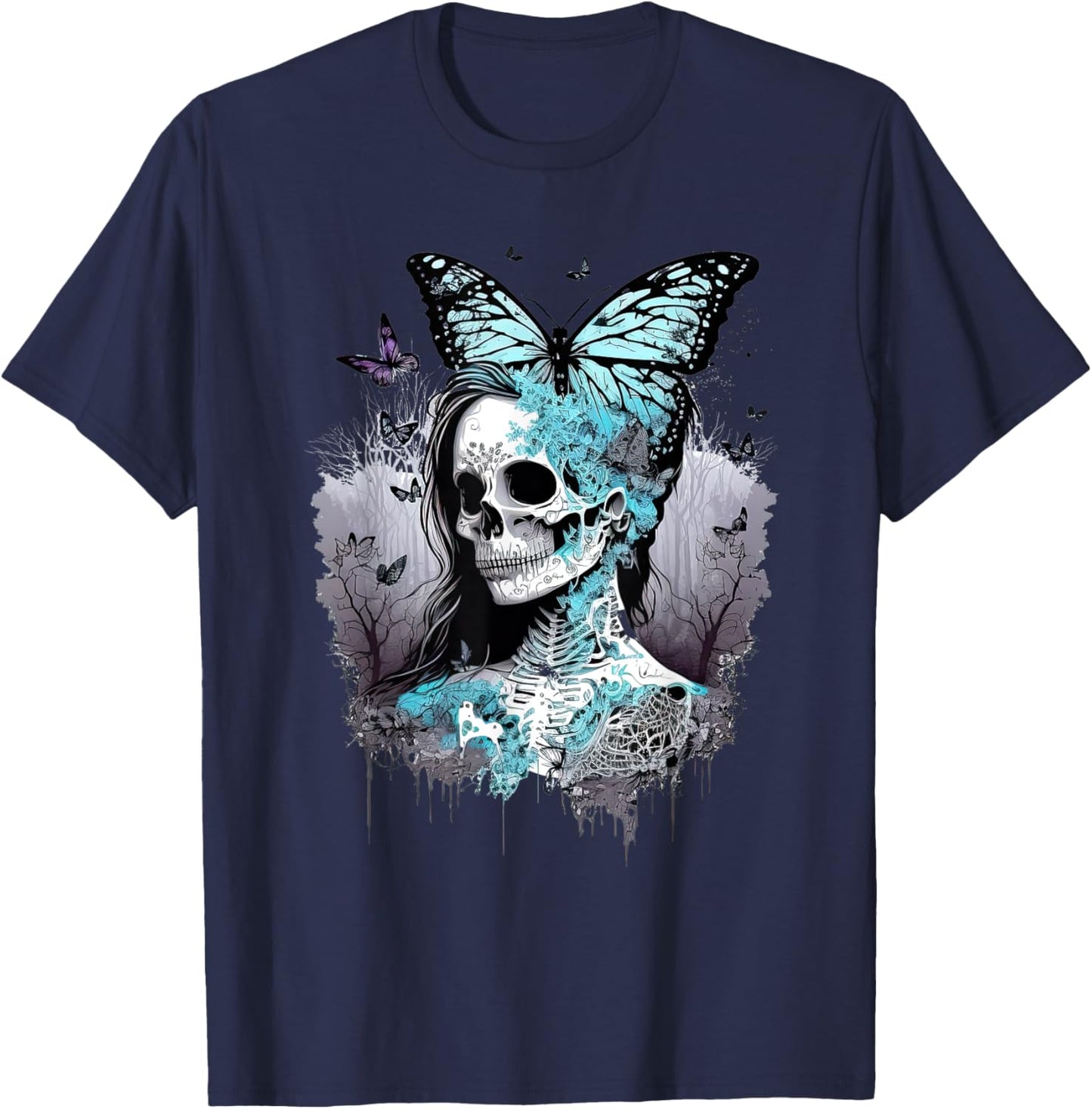 Goth Fairycore Aesthetic gothic fairy Aesthetic T-Shirt - T-Shirt | Navy