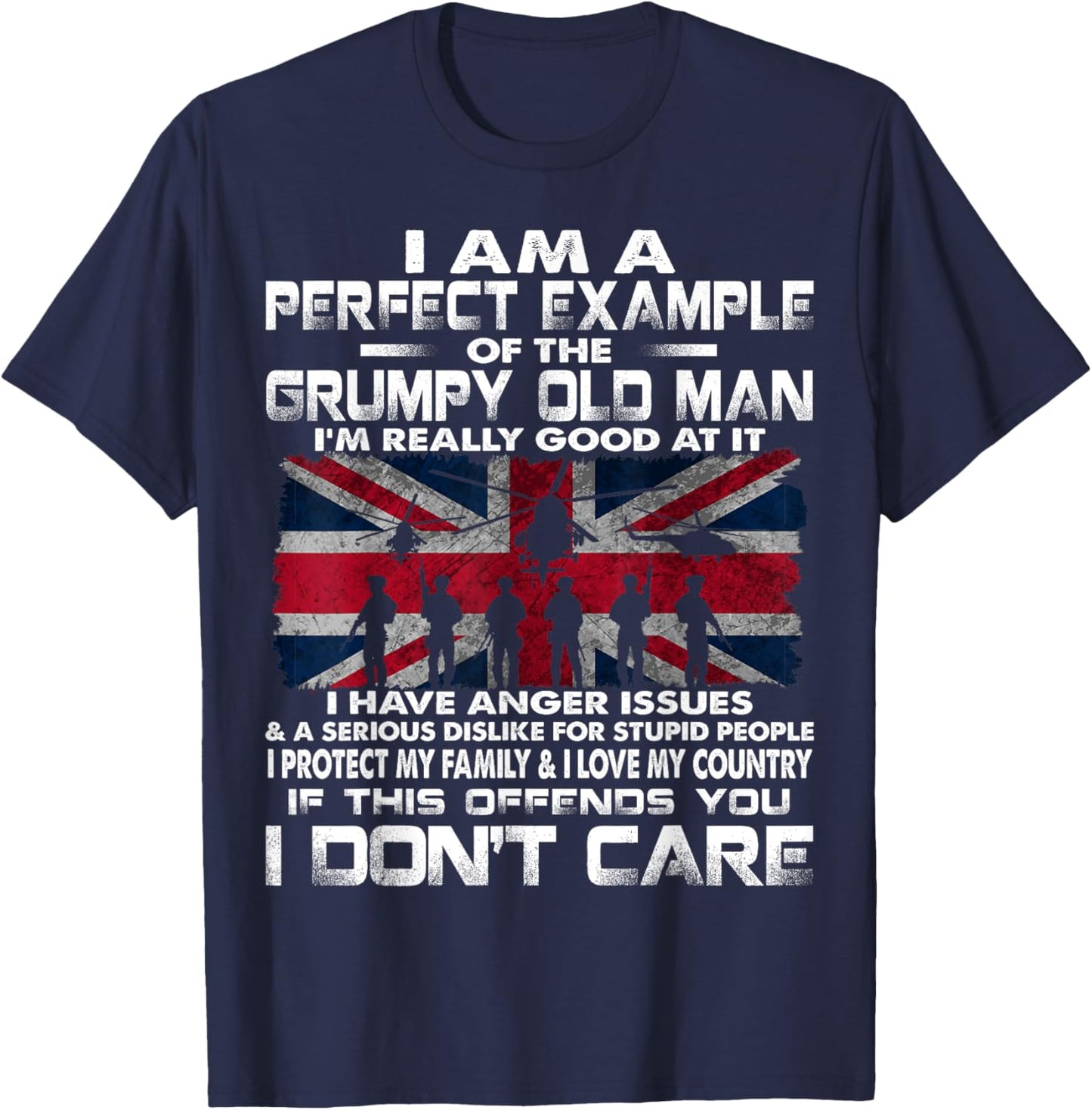 British Army Veteran Soldier Flag UK Armed Forces T-Shirt - T-Shirt | Navy