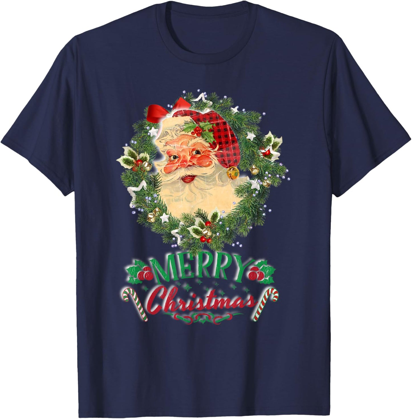Vintage Santa Claus St Nicholas Old Fashioned Christmas T-Shirt - T-Shirt | Navy