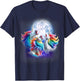 3 Unicorns Howling At The Moon Funny Mythical Unicorn Lover T-Shirt - T-Shirt | Navy