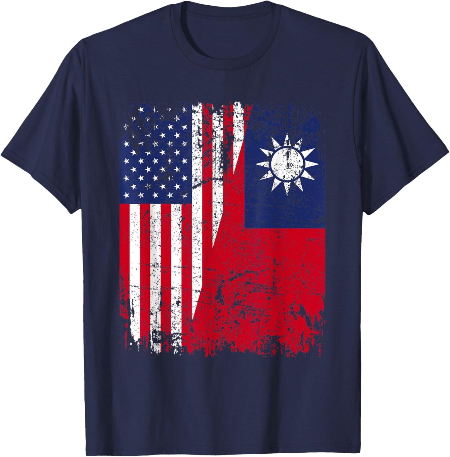 TAIWANESE American Flag | Men Women Kids | TAIWAN T-Shirt - T-Shirt | Navy