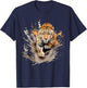 Leopard Artwork Wildlife Safari Animal Art Nature Splash T-Shirt - T-Shirt | Navy