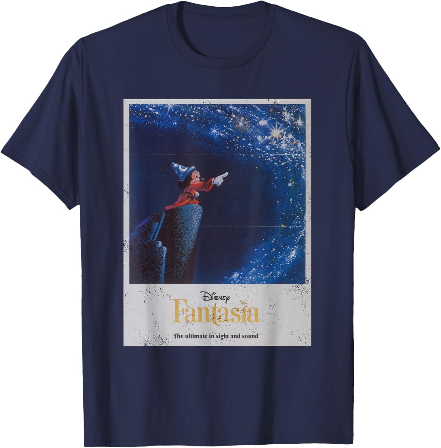 Disney Mickey Mouse Fantasia Retro Poster Small T-Shirt - T-Shirt | Navy