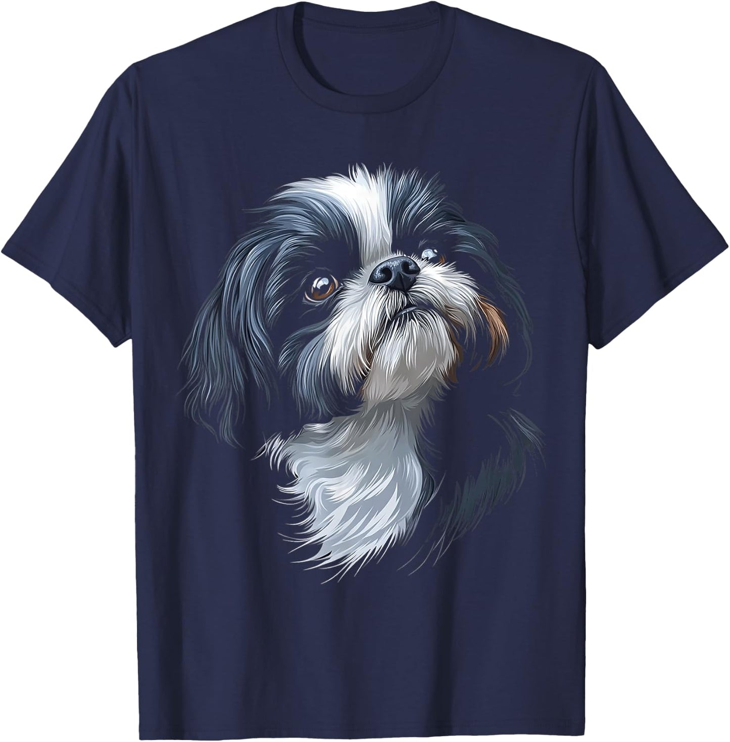 Shih Tzu Dog Motif Pet Art Shih Tzu Women Kids T-Shirt - T-Shirt | Navy