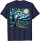 Great Dane Dog Lovers Starry Night Van Gogh Style Painting Women Girls Kids T-Shirt - T-Shirt | Navy