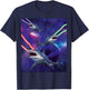 Galactic Space Sharks Attack With Lasers Funny Shark T-Shirt - T-Shirt | Navy