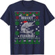 Muskie Angler Fishmas Musky Fishing Gifts Ugly Christmas T-Shirt - T-Shirt | Navy