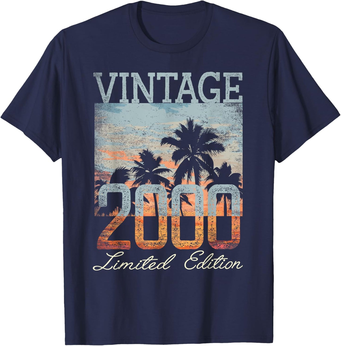 Vintage 2000 Limited Edition 25th Birthday 25 Year Old Gifts T-Shirt - T-Shirt | Navy