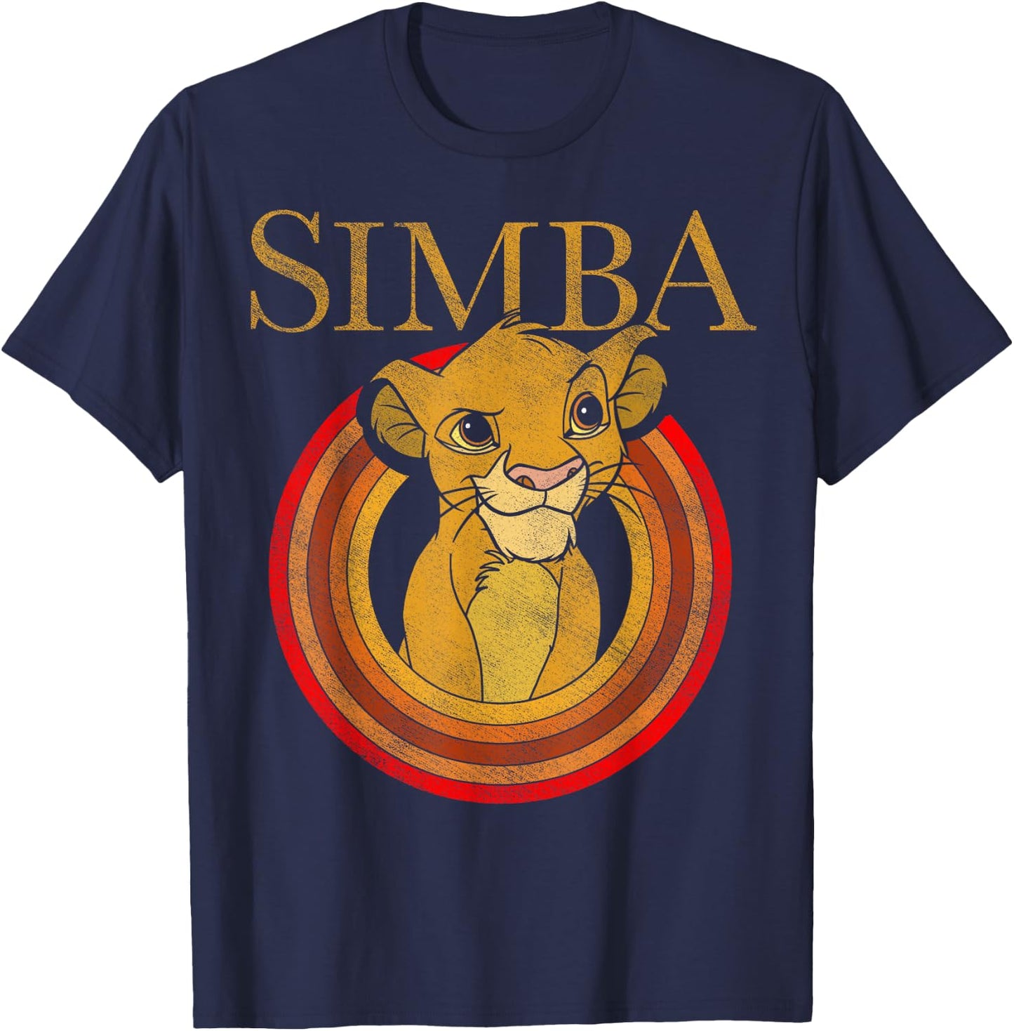 Disney The Lion King Simba Vintage Portrait Front And Back T-Shirt - T-Shirt | Navy
