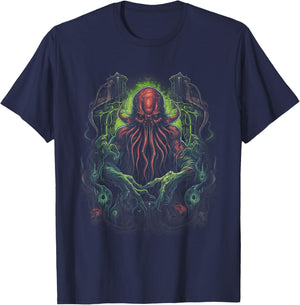 Cthulhu Lovecraft Horror Monster Fantasy T-Shirt - T-Shirt | Navy
