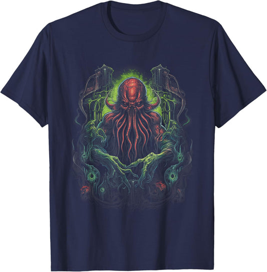 Cthulhu Lovecraft Horror Monster Fantasy T-Shirt - T-Shirt | Navy