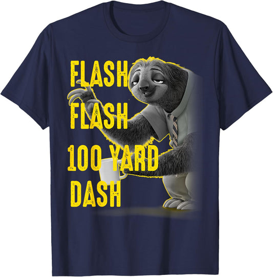 Disney Zootopia Flash Flash 100 Yard Dash Portrait T-Shirt - T-Shirt | Navy