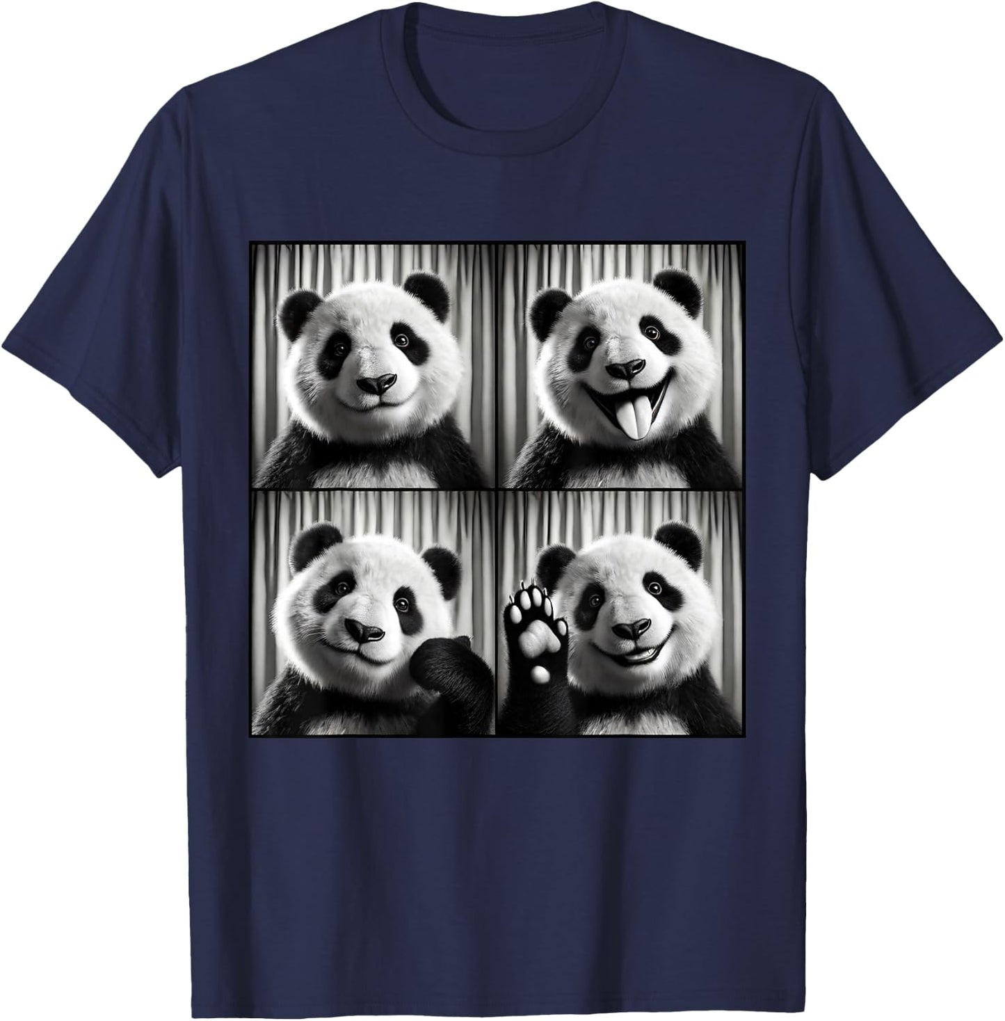 Cute Panda Selfie Photo Funny Photobooth Panda Lover T-Shirt - T-Shirt | Navy