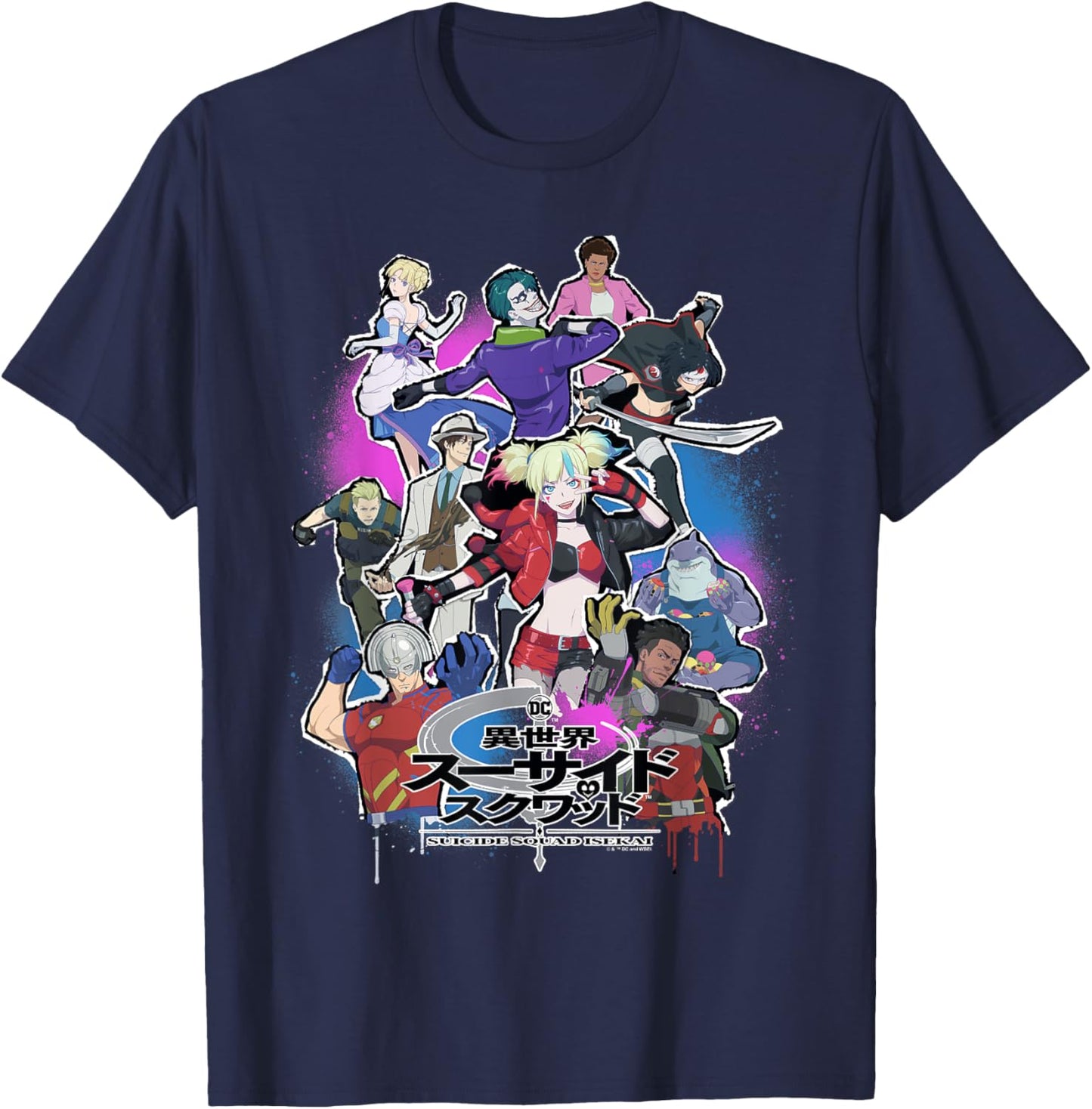 Suicide Squad Isekai Poster T-Shirt - T-Shirt | Navy