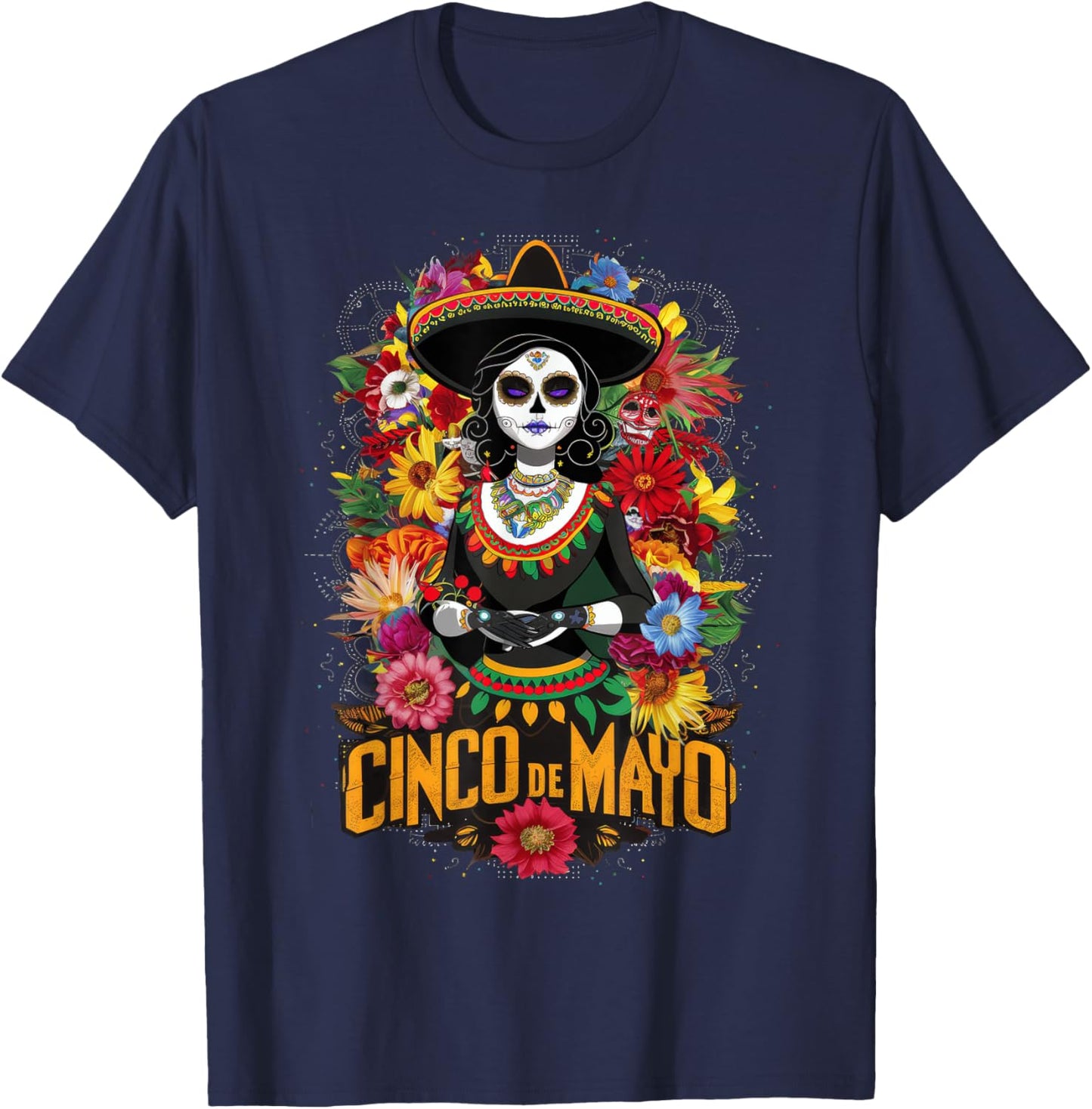 Cinco De Mayo Girl Mexican Fiesta 5 De Mayo T-Shirt - T-Shirt | Navy