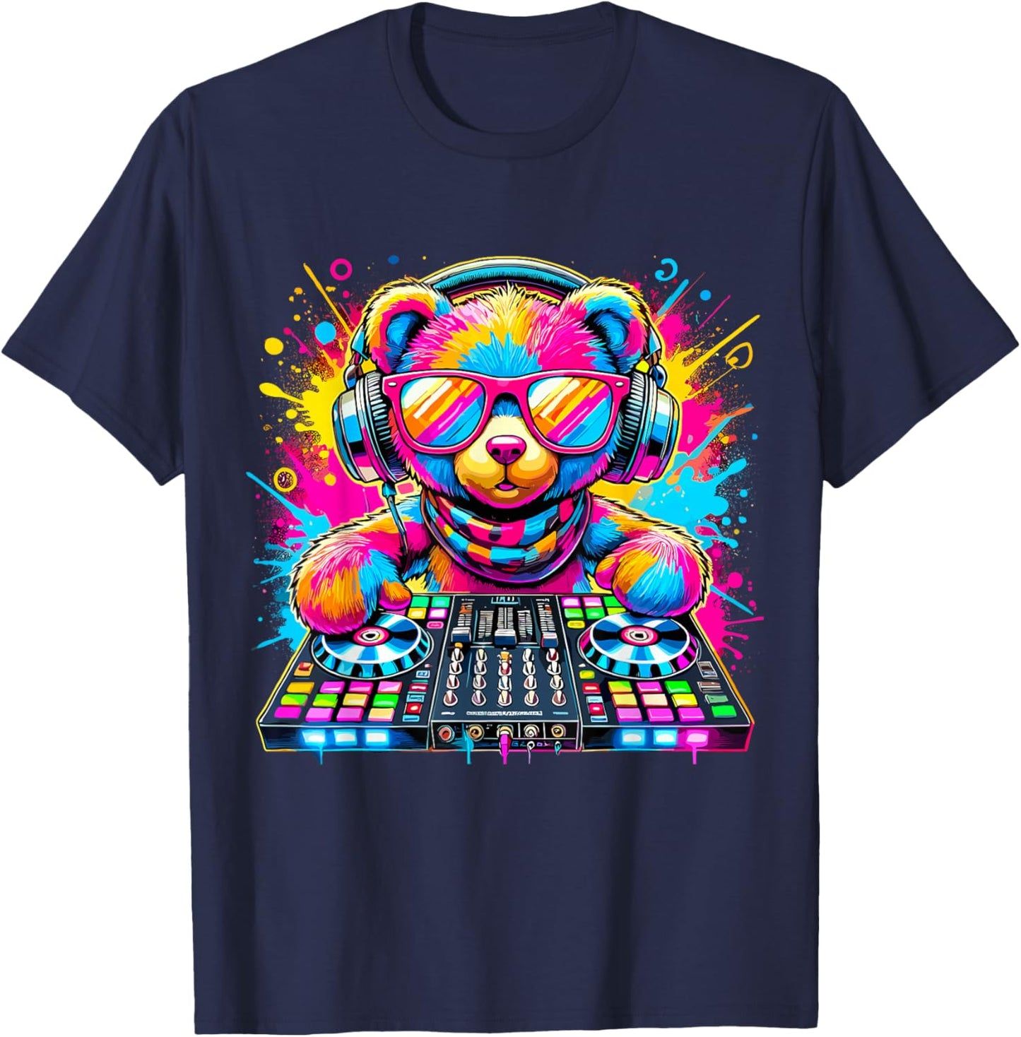 DJ Teddy Bear Disco Hip Hop T-Shirt - T-Shirt | Navy