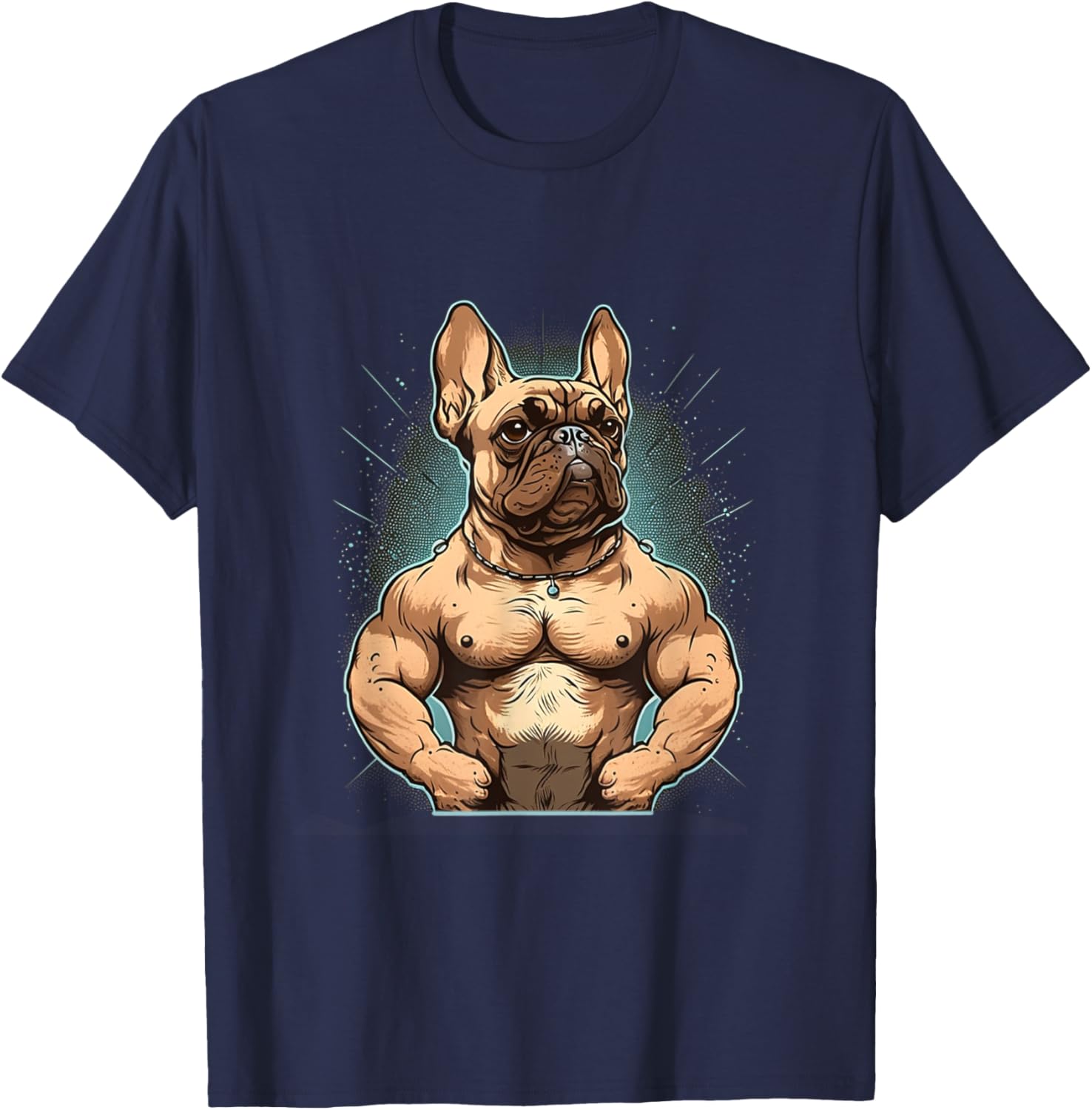 French Bulldog | Fitness Bodybuilding Gym Dog Sixpack Funny T-Shirt - T-Shirt | Navy