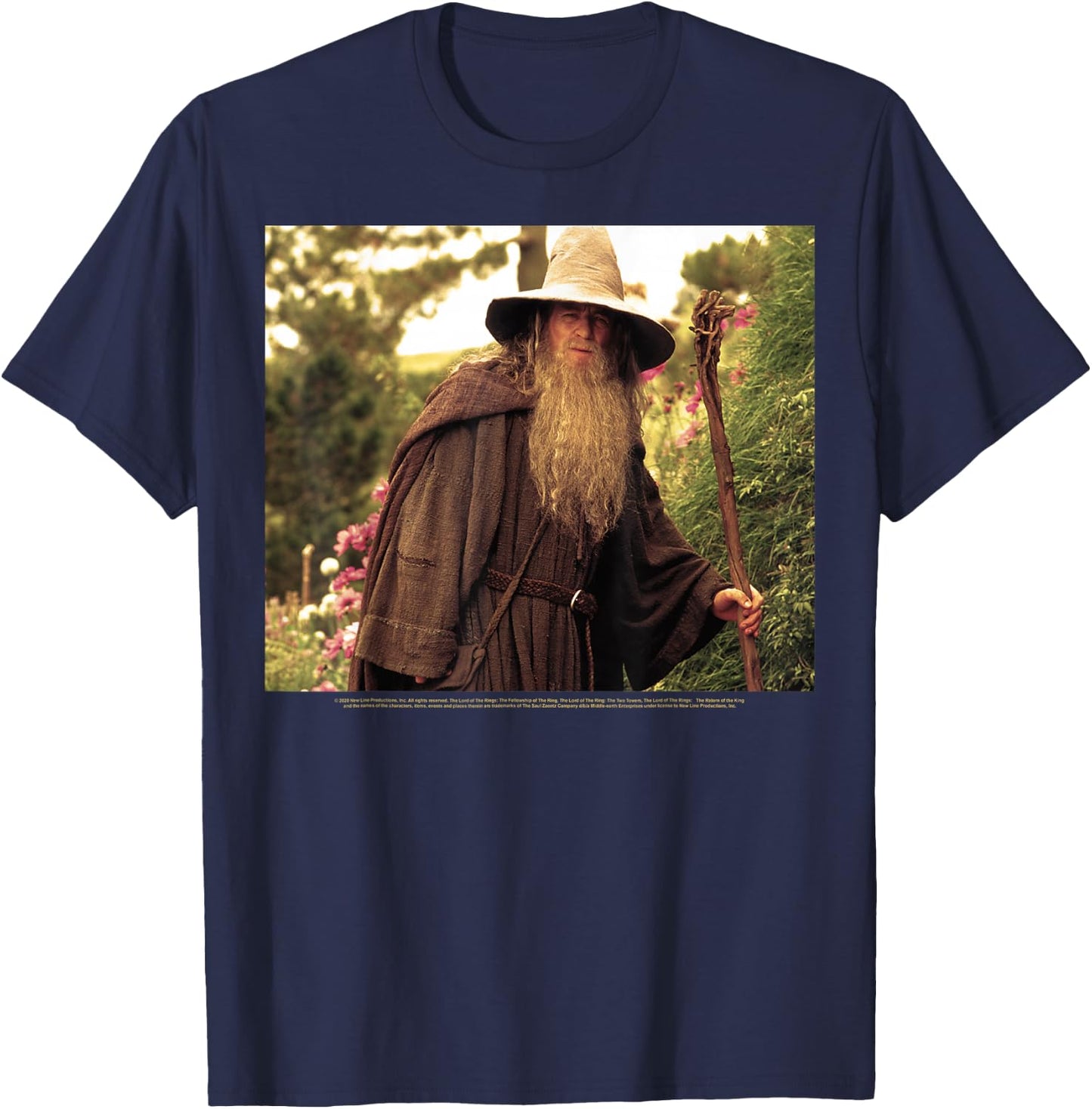 The Lord Of The Rings Gandalf Traveling Portrait T-Shirt - T-Shirt | Navy