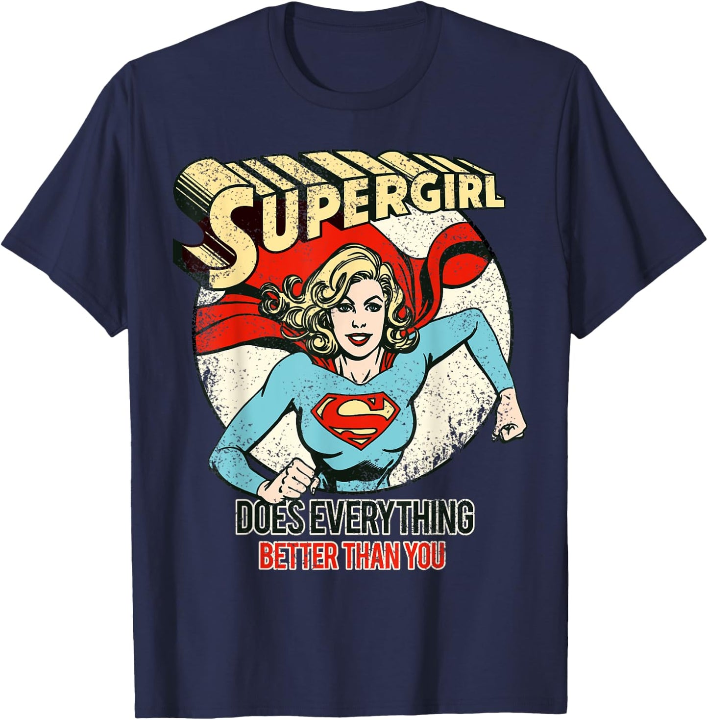 DC Supergirl Text Better Than You T-Shirt - T-Shirt | Navy