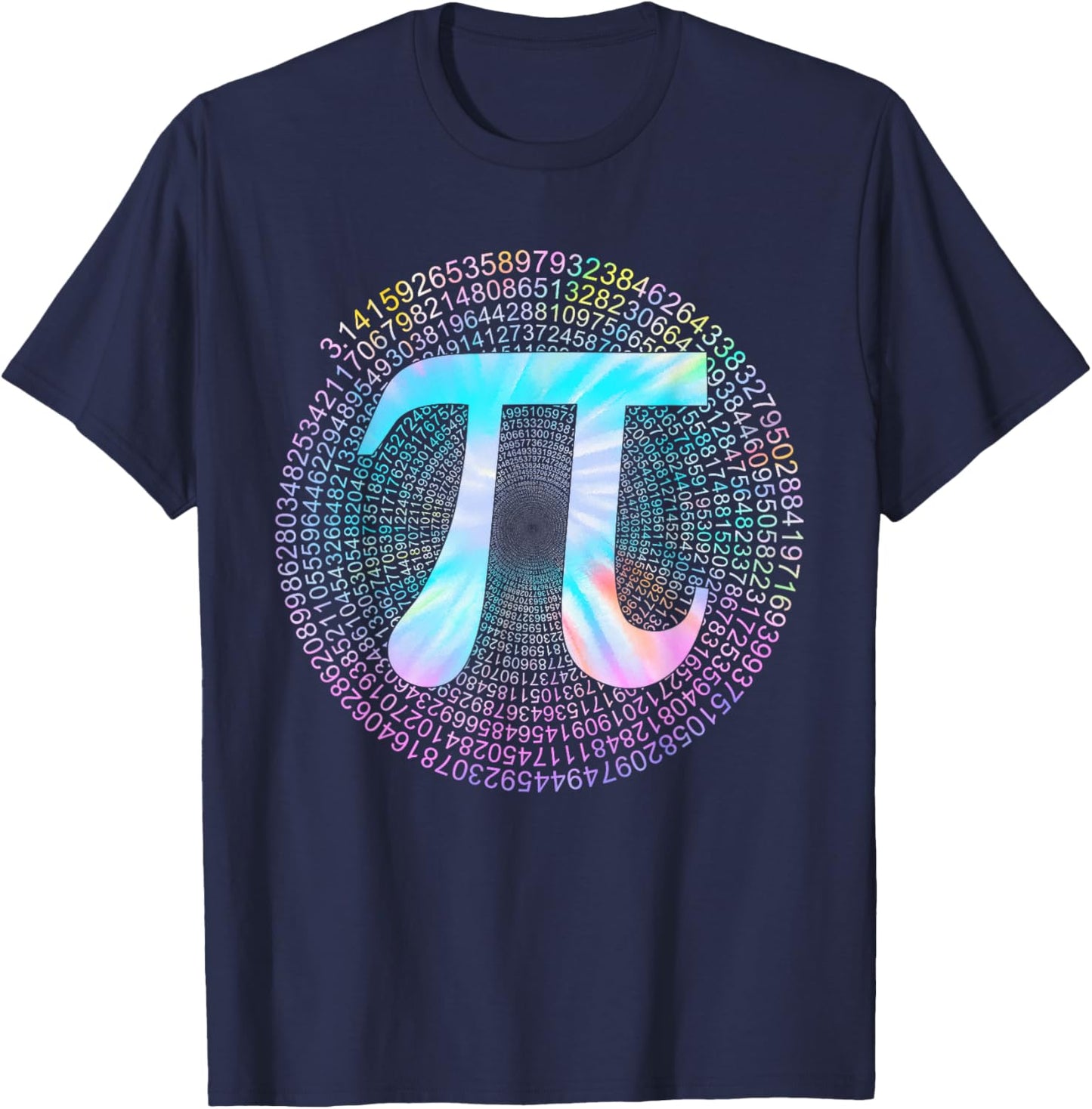 Tie Dye Pi 3,14 Pi Number Symbol Math Science Pi Day T-Shirt - T-Shirt | Navy