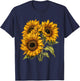 Yellow Sunflower Cute summer Sun flowers Floral Positivity T-Shirt - T-Shirt | Navy