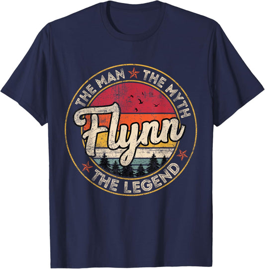 Flynn The Man The Myth The Legend Personalized Name T-Shirt - T-Shirt | Navy