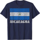 Nicaragua Flag Shirt Retro Vintage Country Men Women Gift T-Shirt - T-Shirt | Navy