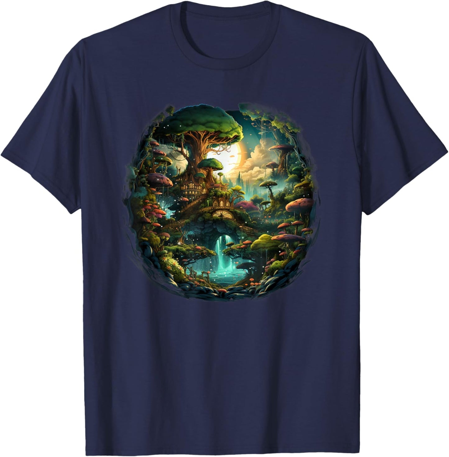 Enchanted Forest of Geek and Nature T-Shirt - T-Shirt | Navy