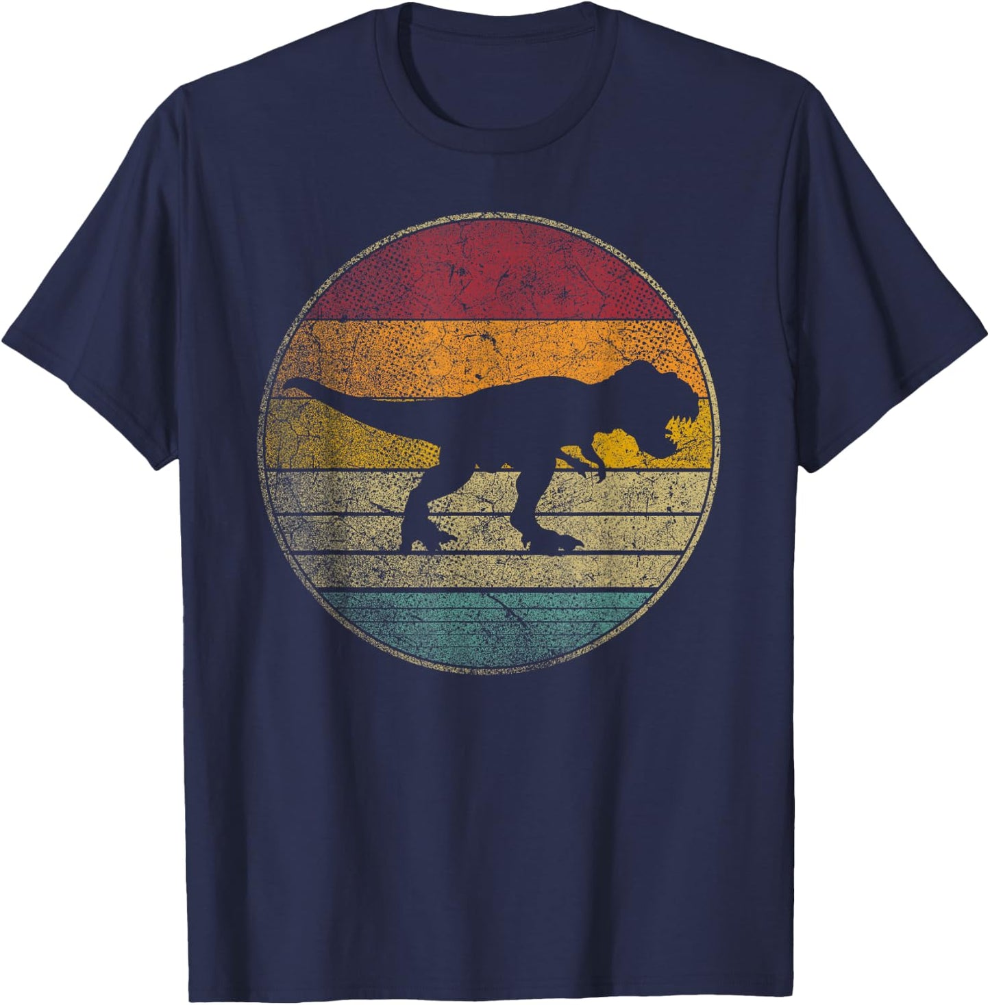 Tyrannosaurus T Rex Dinosaur Vintage Distressed Retro Style T-Shirt - T-Shirt | Navy
