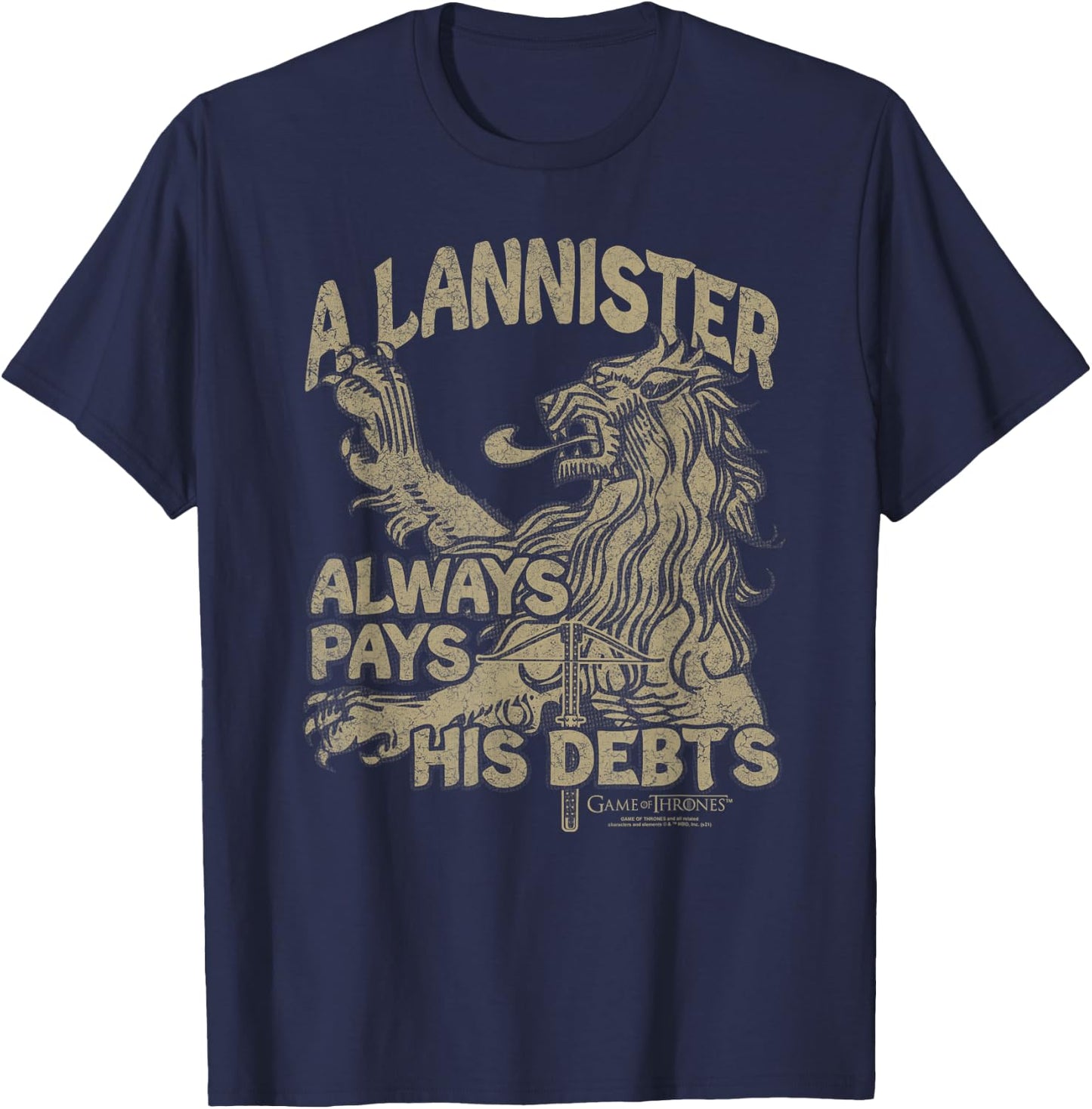 Game of Thrones A Lannister Always Pays His Debts T-Shirt - T-Shirt | Navy