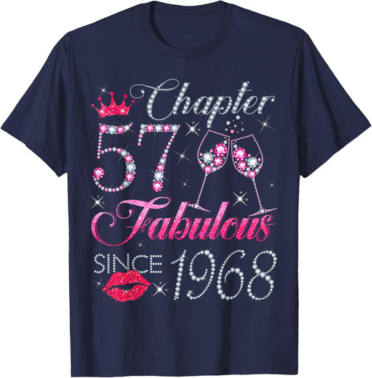 Chapter 57 Fabulous Since 1968 57Th Birthday Gift T-Shirt - T-Shirt | Navy