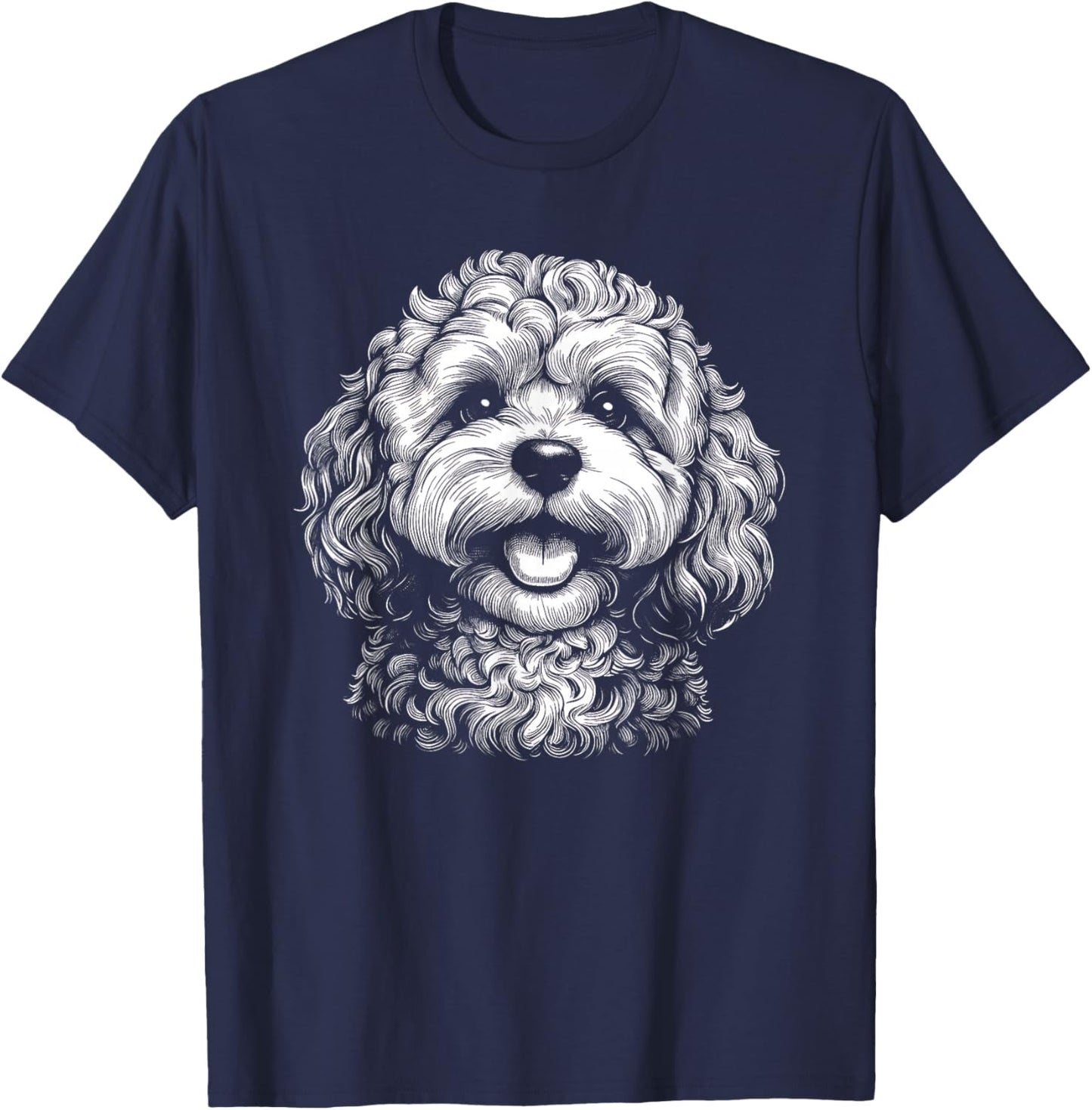 Cavapoo Dog Graphic Design T-Shirt - T-Shirt | Navy