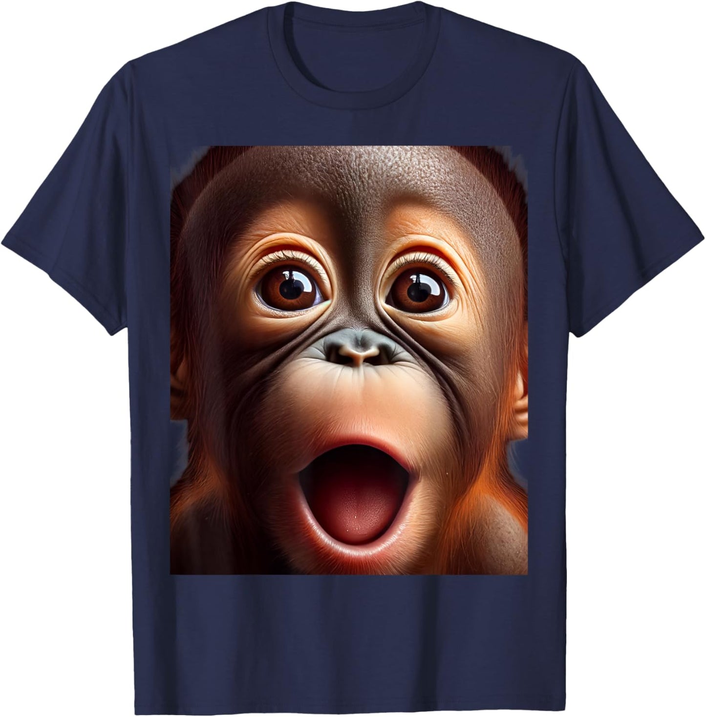 Funny Monkey Face baby orangutan T-Shirt - T-Shirt | Navy