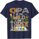 Opa Of The Wild Three 3Rd Birthday Tribal Safari Jungle T-Shirt - T-Shirt | Navy
