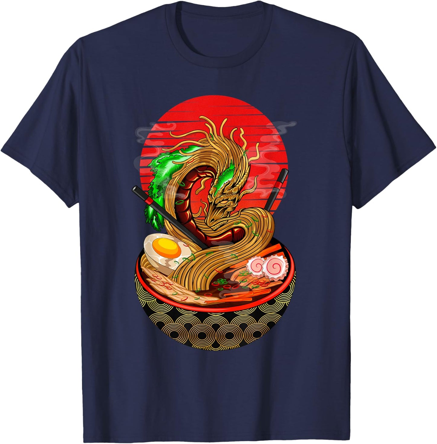 Kawaii Ramen Funny Japanese Asian Noodles Dragon T-Shirt - T-Shirt | Navy