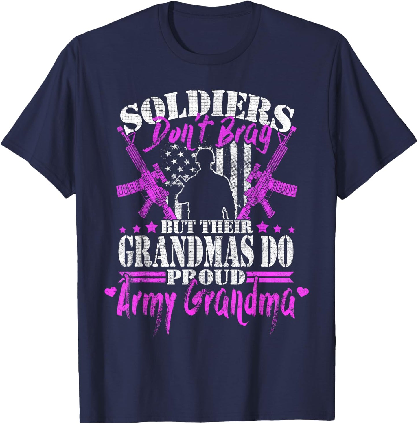 Proud Army Grandma Soldiers Don't Brag Military Grandmother T-Shirt - T-Shirt | Navy
