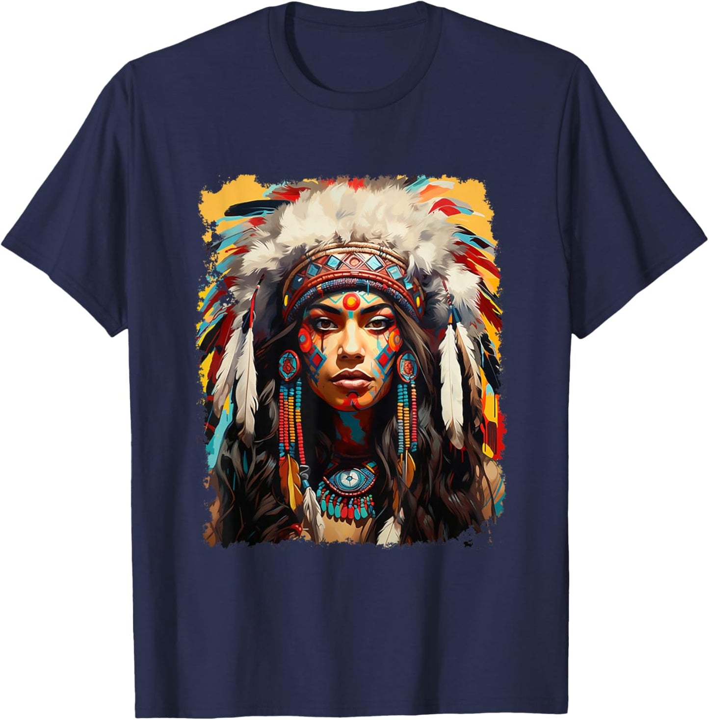 Beautiful Native American T-Shirt - T-Shirt | Navy