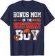 Bonus Mom Of The Birthday Boy Baseball Bday Family T-Shirt - T-Shirt | Navy