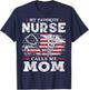 My Favorite Nurse Calls Me Mom USA Flag Mother's Day T-Shirt - T-Shirt | Navy