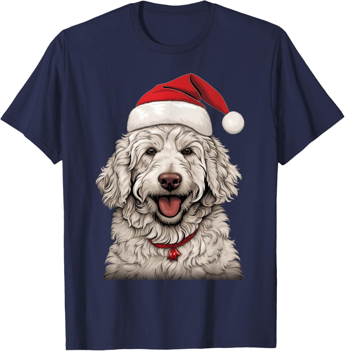 Goldendoodle Santa Claus Hat Christmas Party Xmas Pajama T-Shirt - T-Shirt | Navy
