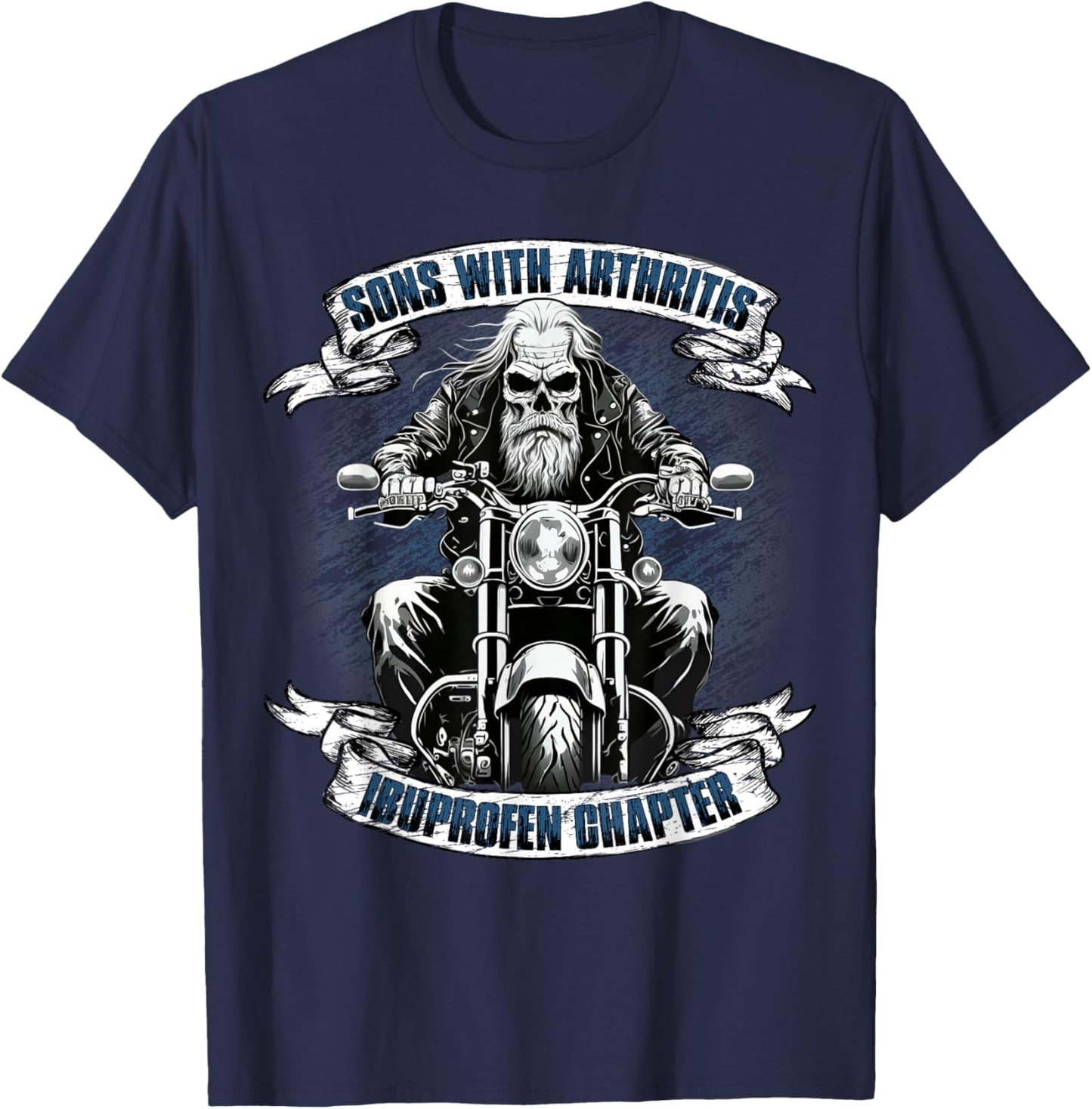 Sons with Arthritis Ibuprofen Chapter Motorcycle Biker T-Shirt - T-Shirt | Navy