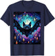 Gothic Bat Spooky Bats Pattern Moon Night T-Shirt - T-Shirt | Navy