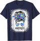Mom Life Messy Bun Bleached Shark Mommy Mother's Day T-Shirt - T-Shirt | Navy