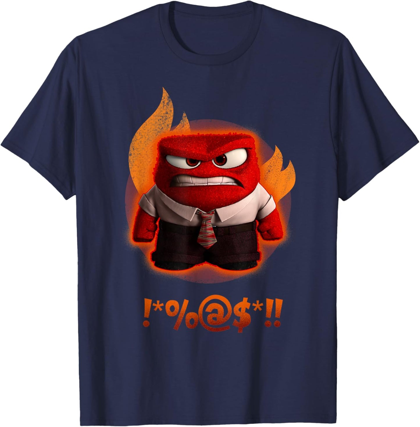 Disney Pixar Inside Out Anger Shouting Curses Fiery Shot T-Shirt - T-Shirt | Navy