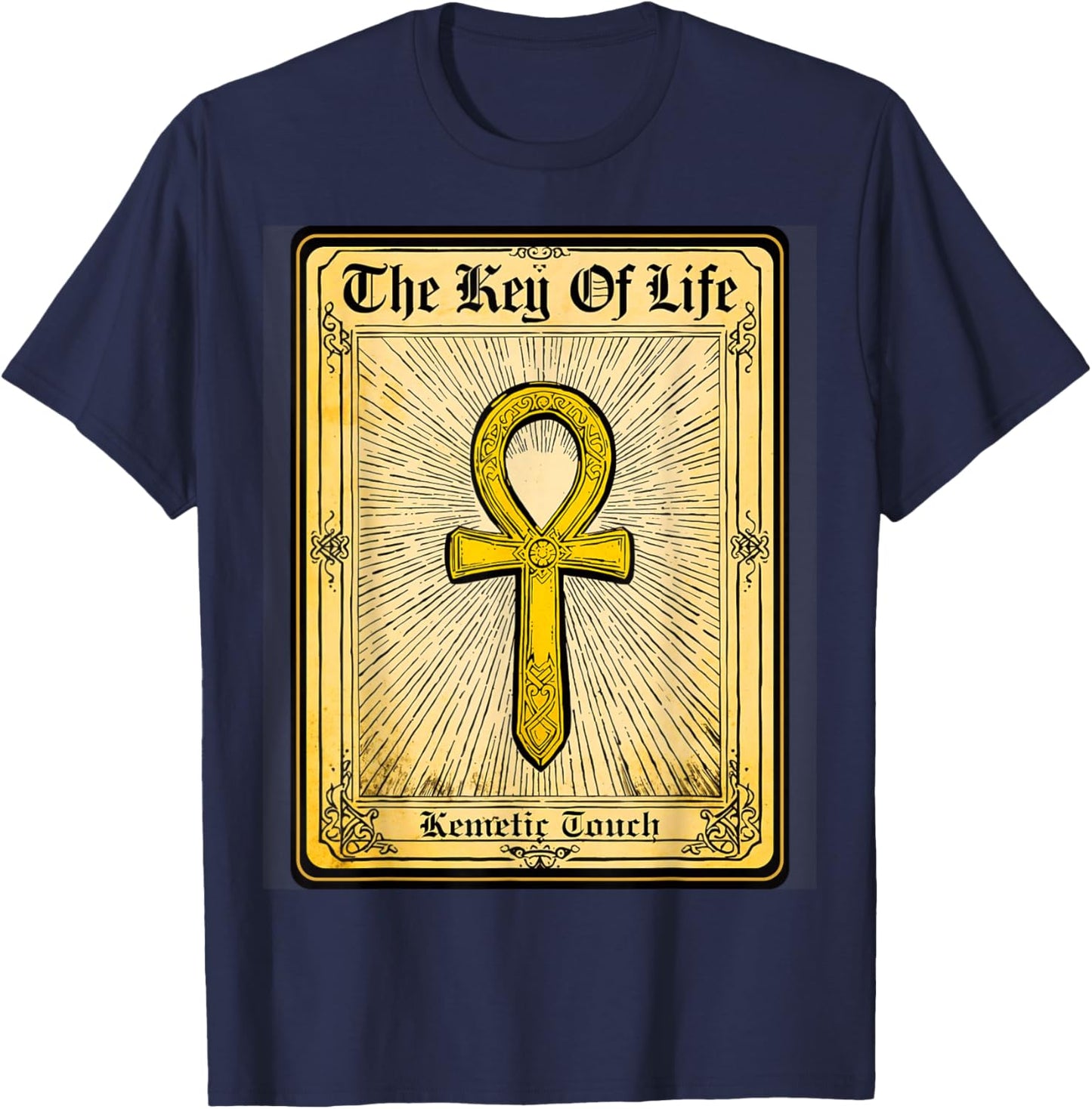 Ancient Egyptian Sacred Key of Life Kemetic Ankh T-Shirt - T-Shirt | Navy