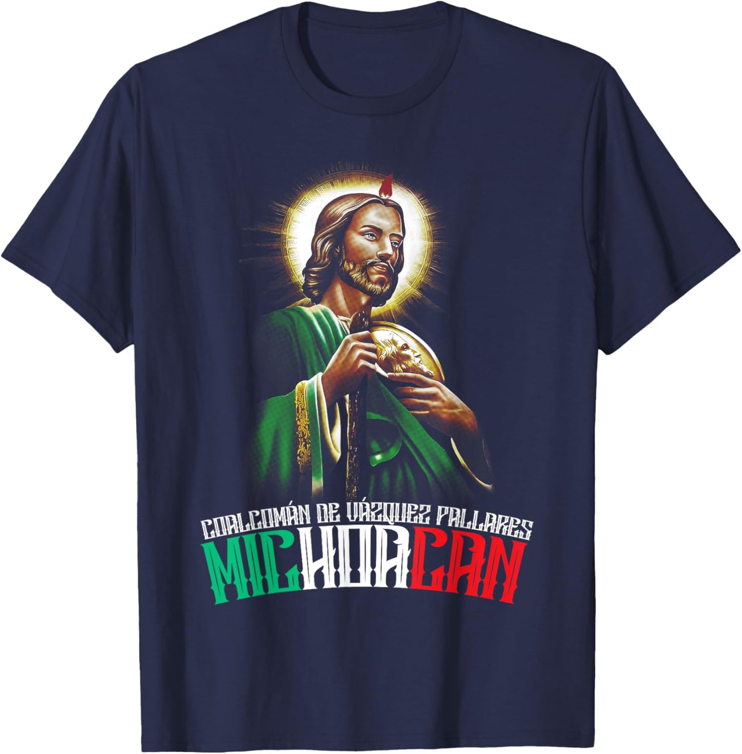 Coalcomán de Vázquez Pallares Michoacán San Judas Tadeo T-Shirt - T-Shirt | Navy