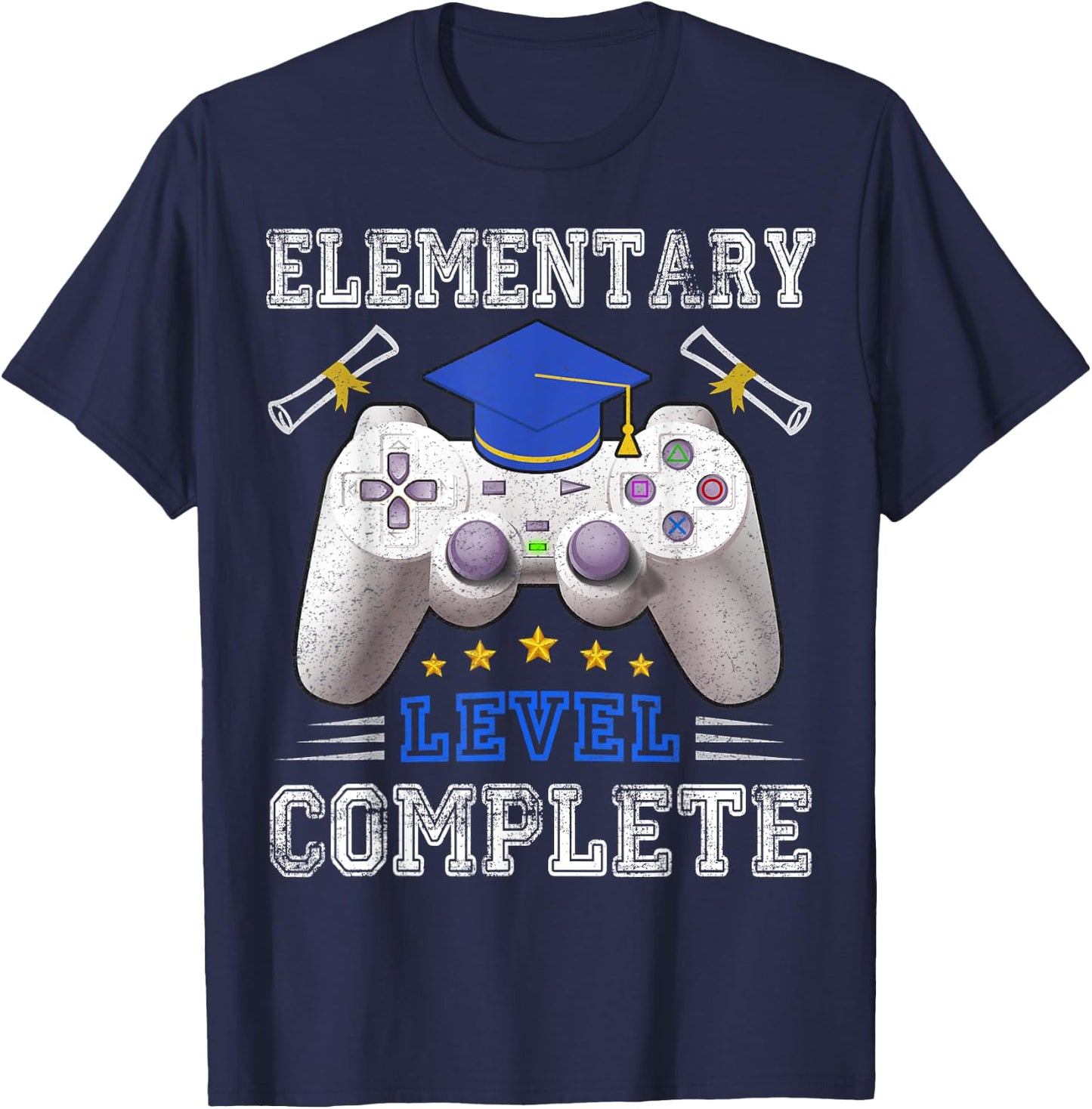 Elementary Level Complete Class Of 2025 Graduation T-Shirt - T-Shirt | Navy