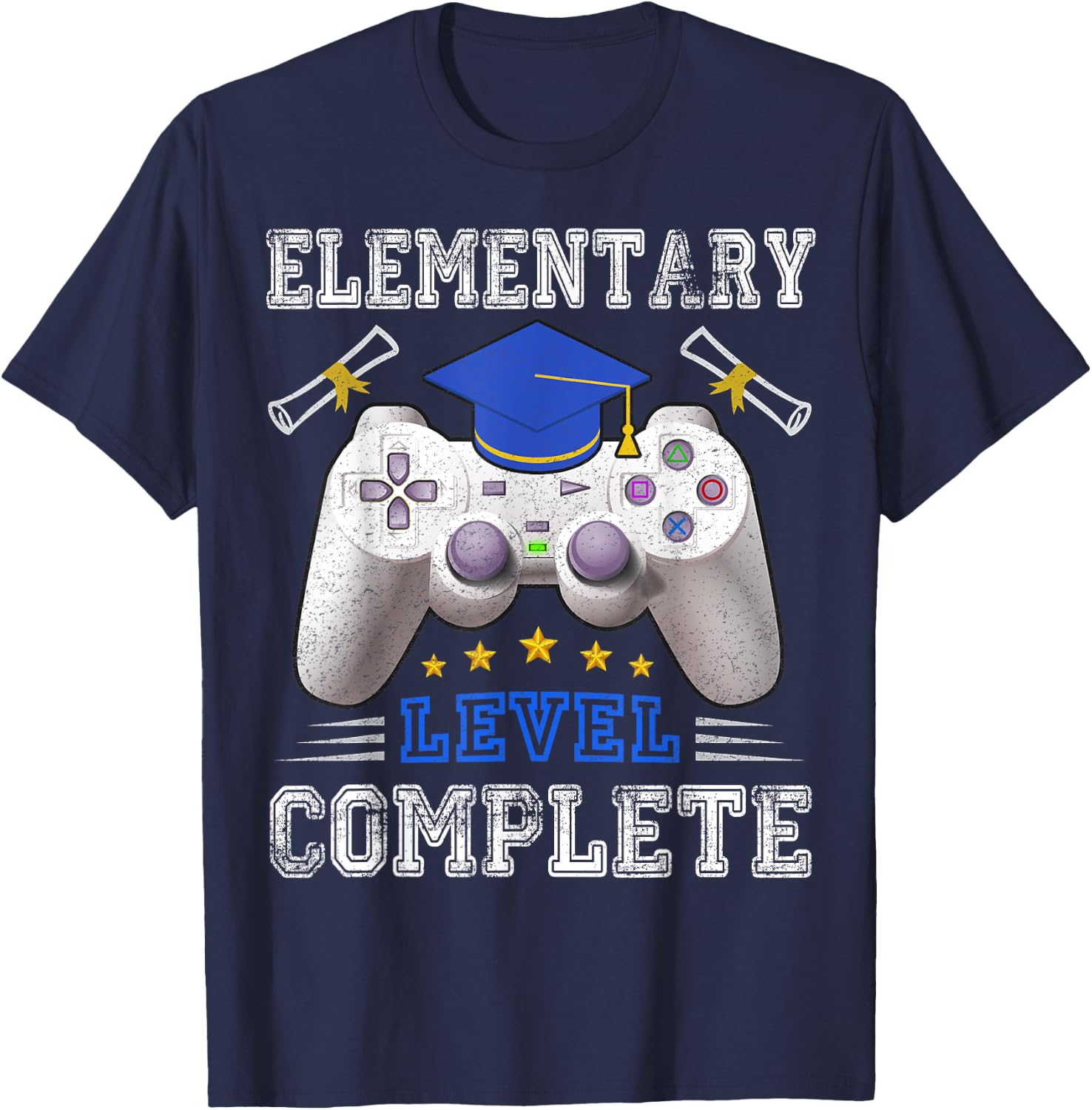Elementary Level Complete Class Of 2025 Graduation T-Shirt - T-Shirt | Navy